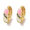 Brass Micro Pave Cubic Zirconia Hoop Earring EJEW-C088-33G-2