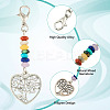 20Pcs 5 Styles Alloy Heart/Flat Round with Tree of Life Pendant Decorations HJEW-TA0001-22-2