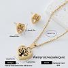 304 Stainless Steel Pendant Necklace & Stud Earrings Set for Women PZ6916-1-1