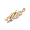 Brass Clear Cubic Zirconia Pendants KK-Z050-03G-07-2