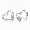 Brass Micro Pave Clear Cubic Zirconia Screw Carabiner Lock Charms ZIRC-T010-11P-2