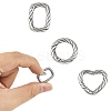3Pcs 3 Styles 316 Stainless Steel Spring Gate Rings STAS-CJ0003-67-1