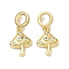 Brass Micro Pave Clear Cubic Zirconia European Dangle Charms KK-P345-36G-1