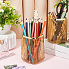 Gold Brim Square Mouth Plastic Pen Holders DJEW-WH0039-41C-4