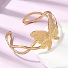 Butterfly 304 Stainless Steel Cuff Bangles for Women BJEW-A155-01G-3