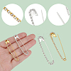 16Pcs 2 Colors Iron with Crystal Rhinestone Safety Pin JEWB-AR0001-25-3