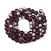 Electroplate Transparent Glass Beads Strands EGLA-N024-01A-C07-2