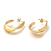 Ion Plating(IP) 304 Stainless Steel Oval Stud Earrings for Women EJEW-S227-60G-2