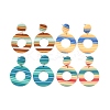 4 Pairs 4 Colors Polymer Clay Donut Dangle Stud Earrings with Iron Pins EJEW-FI0003-02-1