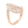 304 Stainless Steel Horse Eye Finger Ring for Women RJEW-C086-27-RG-1
