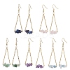 304 Stainless Steel with Natural Mixed Stone Dangle Earrings EJEW-JE06010-1
