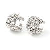 Brass Round Stud Earrings EJEW-D065-01P-1