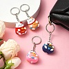 4Pcs PVC Cartoon Lucky Cat Doll Pendant Keychain KEYC-YW0001-10-5