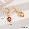 The 18K gold plating Elegant Copper Leaf Earrings with Zircon for Women MM8873-3-1