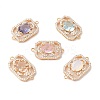 Brass Crystal Rhinestone Connector Charms with K9 Glass KK-Q770-04G-1