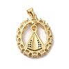 Rack Plating Brass Micro Pave Clear Cubic Zirconia Pendants KK-F853-20G-2