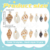 140Pcs 14 Styles Natural Mixed Shell Pendants PALLOY-ME00021-2