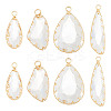 8Pcs 4 Styles Brass Glass Pendants KK-AR0003-56-1