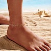 925 Sterling Silver Cable Chain Anklet AJEW-Z029-20G-4