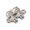 Non-Tarnish 304 Stainless Steel Girls Connector Charms STAS-N103-37P-2