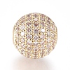 CZ Jewelry Brass Micro Pave Cubic Zirconia Round Beads X-ZIRC-M024-06G-2