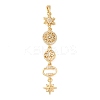 Tassel Brass Micro Pave Clear Cubic Zirconia Big Pendants KK-L271-01G-06-1