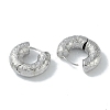 Texture Rings Brass Hoop Earrings for Women EJEW-H006-06A-P-2