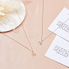 2Pcs 2 Colors Alloy Pendant Necklaces Set NJEW-FI0001-54-3