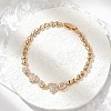 Brass Micro Pave Cubic Zirconia Link Chain Bracelets KK-R217-38G-1