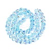Electroplate Transparent Glass Beads Strands X-EGLA-N056-01A-04-2