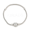 Brass Micro Pave Clear Cubic Zirconia Link Bracelets BJEW-S158-15P-4