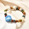 Handmade Porcelain Beads & Synthetic Howlite Beads Stretch Bracelets for Women LS-BJEW-D307-01E-5