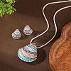 Shell Shape Alloy Enamel Pendant Necklaces & Stud Earrings Sets FS-WG5EB67-02-2