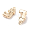 Brass Micro Pave Cubic Zirconia Charms KK-M102-01G-2