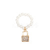 Plastic Imitation Pearl & Alloy & Crystal Rhinestone Finger Rings FS-WG241E1-18-1