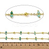 Handmade Faceted Natural Amazonite Beaded Chains CHC-L050-02G-08-2