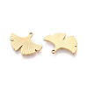 Textured 304 Stainless Steel Leaf Shape Pendants STAS-T073-01G-2
