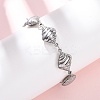 304 Stainless Steel Spiral Shell Shape Link Bracelets for Women BJEW-L706-04P-1