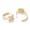 Brass Micro Pave Clear Cubic Zirconia Hoop Earrings EJEW-C121-06G-2