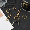 HOBBIESAY 2 Sets Brass Keychain Clasp Findings KK-HY0003-76-4