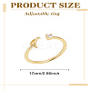 1Pc Letter Brass Rhinestone Open Cuff Rings for Women AJEW-LP0004-47T-G-2