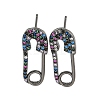 Rack Plating Brass Micro Pave Clear Cubic Zirconia Stud Earring EJEW-C102-03EB-1