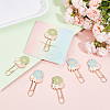 6Pcs 2 Colors Daisy Zinc Alloy Enamel Paper Clips AJEW-SC0002-83-4