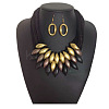 Alloy Resin Horse Eye Multilayer Necklaces & Oval Dangle Earrings Sets FS-WGA880F-03-1