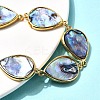 Natural Abalone Shell/Paua Shell Teardrop Link Chain Bracelets for Women BJEW-F512-01G-3