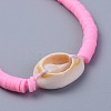 Eco-Friendly Handmade Polymer Clay Heishi Beads Braided Bracelets BJEW-JB04318-4