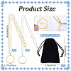 2Pcs 2 Colors Flat Round Glass Magnifying Pendant Necklaces NJEW-SP0001-02-2
