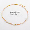Handmade Natural Pearl & Howlite & Glass Beaded Necklace JR6200-4-1