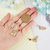 4Pcs 2 Style Brass Micro Pave Cubic Zirconia Charms KK-HY0003-14-3
