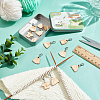 Wood Clothes Pendant Locking Stitch Markers HJEW-NB00123-4